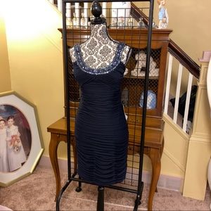 ❤️Xscape by Joanna Chen NWT Jewel Mesh Bodycon Dress. Size 6.